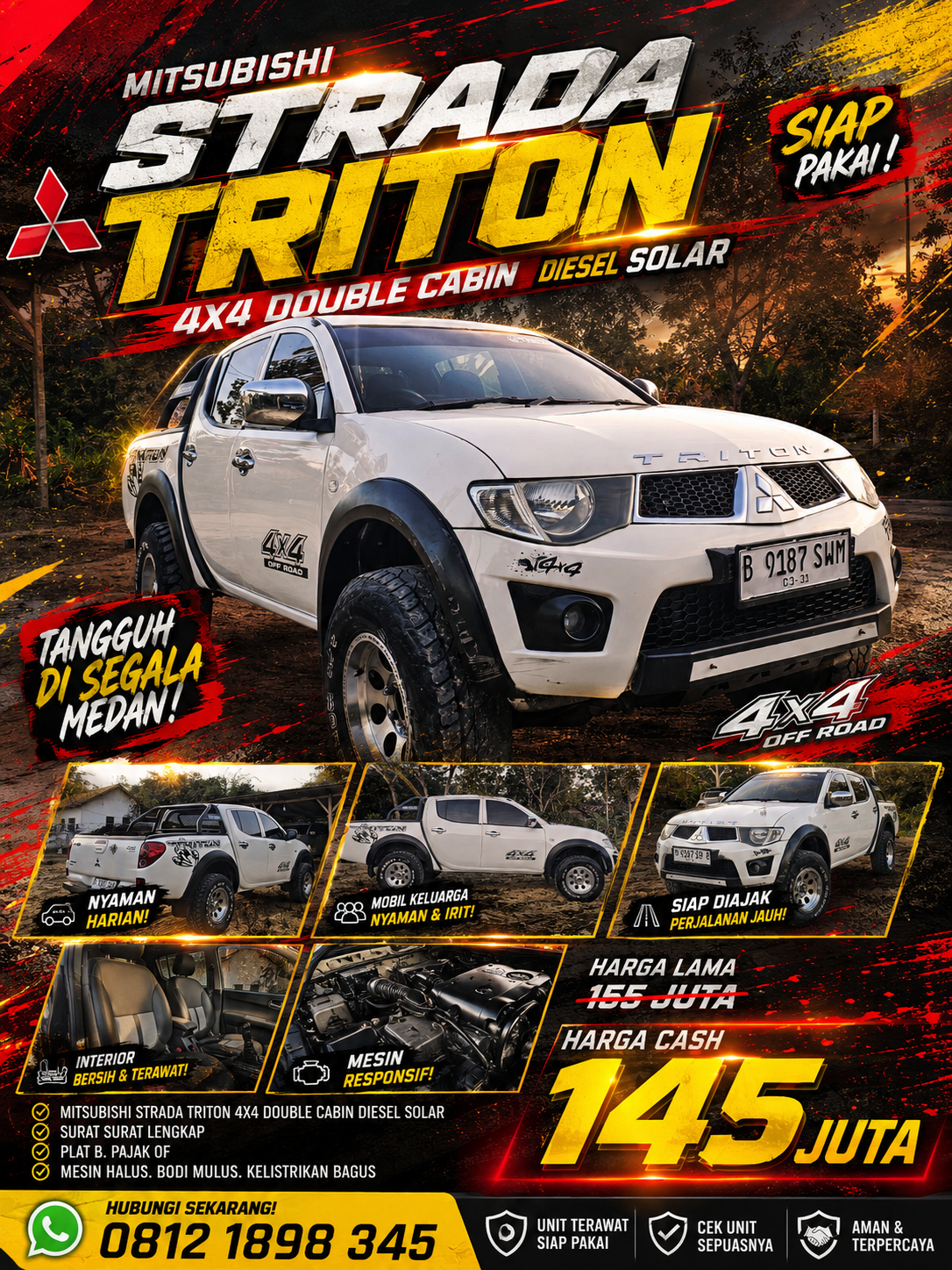 4x4 Double Cabin pickup siap pakai